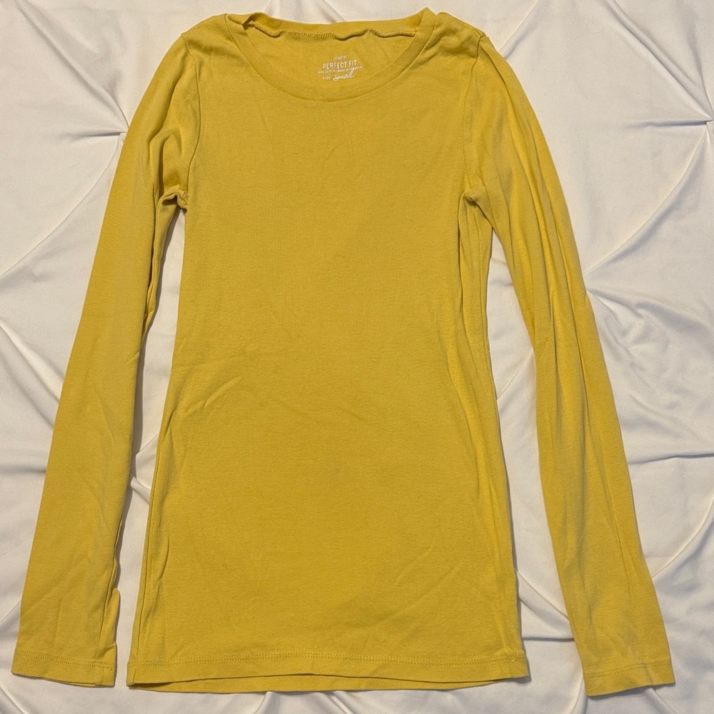 J. Crew Mustard Yellow Cotton Long Sleeve